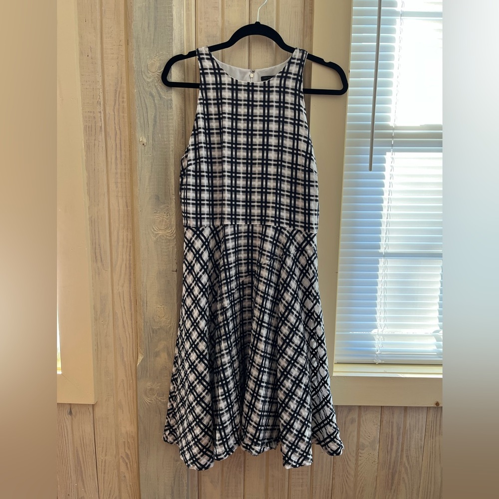 Ann Taylor Plaid Fit and Flare Dress Size 12